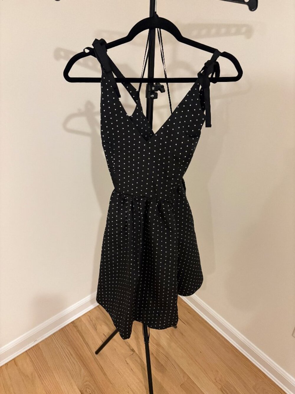 โจ The Occasion by Old Navy Fit & Flare Polka Dot Taffeta Mini Dress - Size M